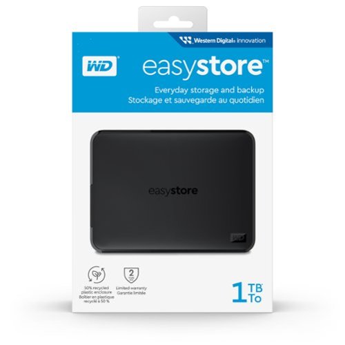WD Easystore 1TB External USB 3.0 Portable Drive - Black WORLDWIDE DELIVERY