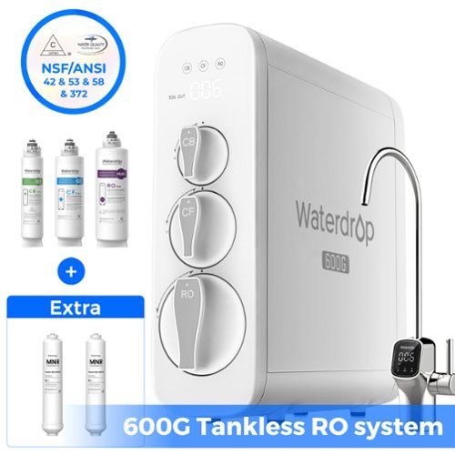 Waterdrop - G3P600 Reverse Osmosis System Extra 2 WD-MNR35 Water Filters - White-Front_Standard 