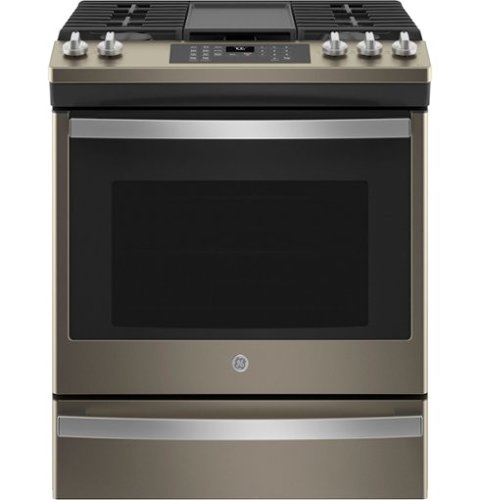 GE - 5.6 Cu. Ft. Slide-In Gas Convection Range with Self-Steam Cleaning, Built-In Wi-Fi, and No-Preheat Air Fry - Slate-Front_Standard 