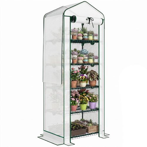 Outsunny - Greenhouse with Screen Roof - White-Front_Standard 