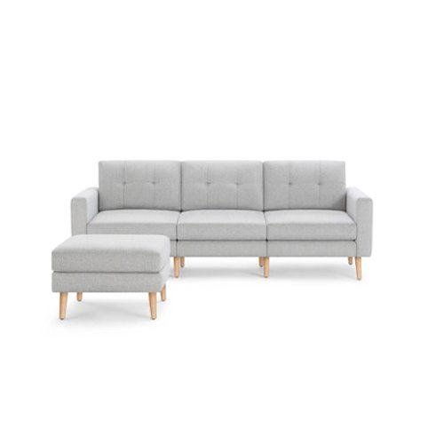 Burrow - Mid-Century Nomad Sofa with Ottoman - Crushed Gravel-Front_Standard 
