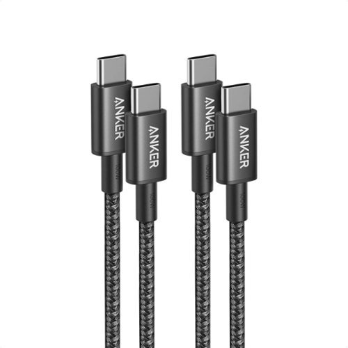 Anker - USB C to USB C Cable, 2-Pack 3.3 FT (1 m) Type C 100W Fast Charging Cable - Black-Front_Standard 