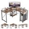 Bestier - L-Shaped Computer Desk With Reversible Corner - Brown-Front_Standard