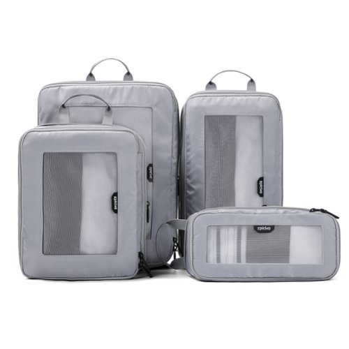 Epicka - TripCozy Compression Packing Cubes - 4 Set Durable Travel organizer Bags with Mesh Top for Carry on (Light Grey) - Gray-Front_Standard 