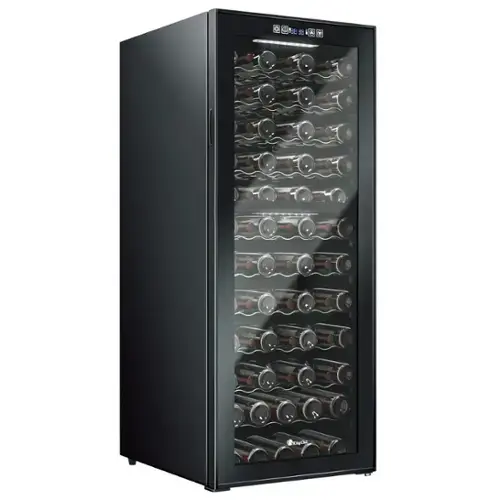Front. KingChii - 80-Bottle Dual Zone Wine Cooler Refrigerator with Professional Compressor Cooling - Black.