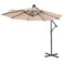 Costway - 10FT Cantilever Solar Powered 32LED Lighted Patio Offset Umbrella Outdoor - Beige-Front_Standard