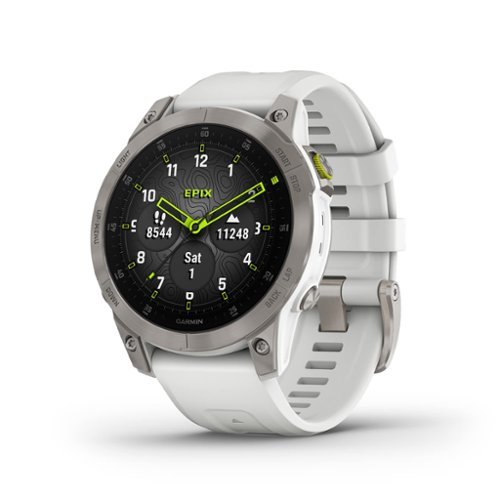 Garmin - Refurbished Excellent - epix Gen 2 Premium Sapphire GPS Active Smartwatch 47mm - White Titanium - (2022)-Front_Standard 
