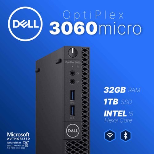 Dell - Refurbished Excellent - Optiplex 3060 Micro Computer-Hexa Intel i5-32GB RAM-1TB SSD-Spkr-Kybd/Mouse-Win 11 Pro - Black-Front_Standard 