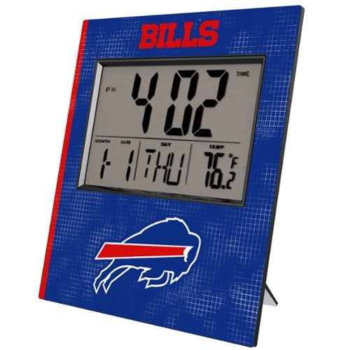 Keyscaper - Buffalo Bills Cross Hatch Digital Desk Clock - Multicolor-Front_Standard 