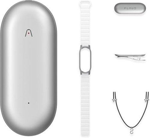 PLAUD - NotePin Memory Capsule Smart AI Voice/Audio Recorder - Exclusive Bundle - Lunar Silver