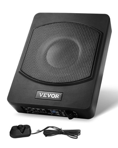 VEVOR - 10" 240W Underseat Car Subwoofer, Slim Powered Car Subwoofers Under the Seat, Low Profile Audio Sub Built-in Amplifier - Black-Front_Standard 