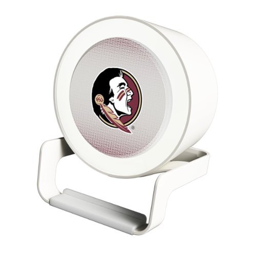 Keyscaper - Florida State Seminoles Linen Print Nightlight Charger & Bluetooth Speaker - White-Front_Standard 