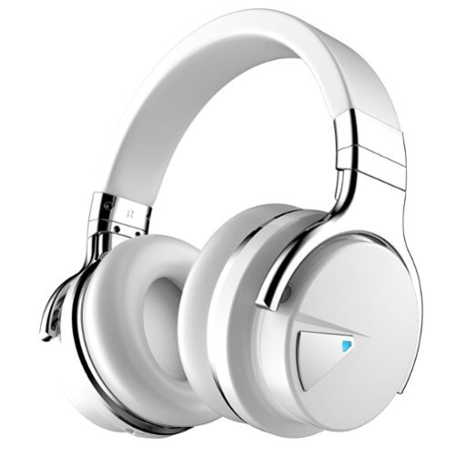 PRIMEPLUS - E7 Active Noise Cancelling Headphones, Wireless Bluetooth Headphone with Microphone, 30 Hours Playtime for Travel/Work - White-Front_Standard 