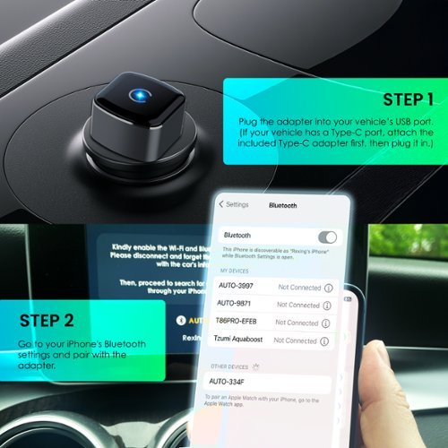 Rexing CPW-52 Wireless CarPlay & Android Auto Adapter For iPhone (iOS 10+) & Android (Android 11+) – - Black WORLDWIDE DELIVERY