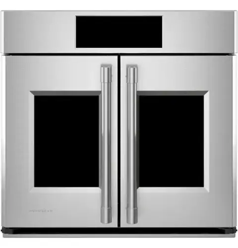 Front. Monogram - Statement 30" Smart Built-In Single Electric Convection Wall Oven with No-Preheat Air Fry and Digital Recipe Box - Stainless Steel.