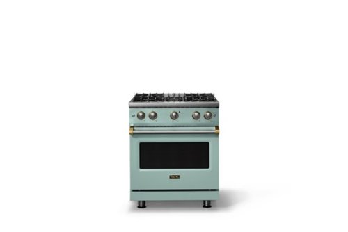 Viking - 30 in. Wide Pro 5 Series 4.0 Cu. Ft. Freestanding Sealed 4 Burner Gas Convection Range - Splash/Brushed Brass - Splash