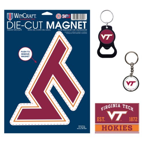 WinCraft - Virginia Tech Hokies 4-Pack Key Rings and Magnets Set - Multicolor-Front_Standard 