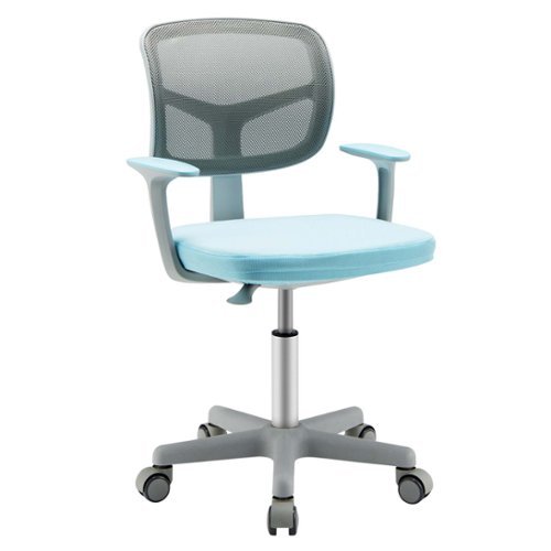 Costway - Kids Desk Chair Adjustable Height Children Study Chair w/Auto Brake Casters - Blue