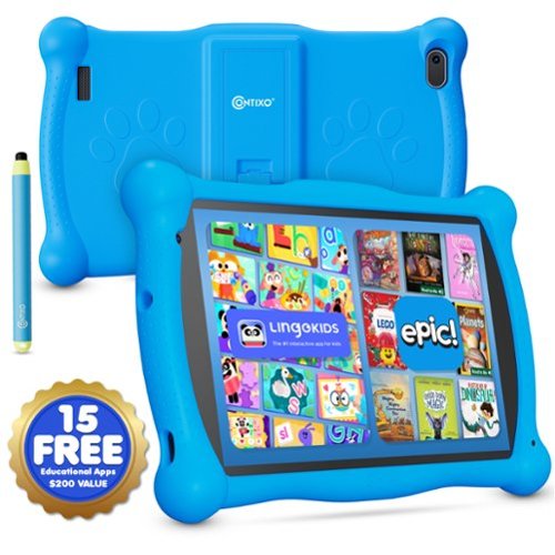 Contixo - V10 Kids Tablet 32GB, 7" WiFi Learning Tablet with Parental Controls, Shockproof Case, Epic! & LingoKids Apps - Blue-Front_Standard 
