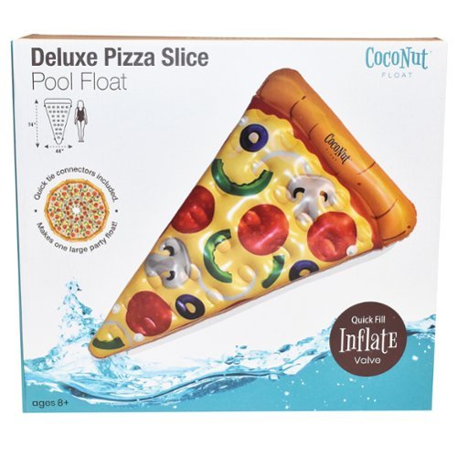 Salus Brands, LLC CocoNut Float: Pizza Slice Pool Float -74x44 Water Inflatable Lounge, Anti-Leak, Durable, Connectible, Party Accessory GLOBAL SHIPPING