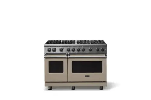 Front. Viking - 6.1 Cu. Ft. Professional 5 Series Freestanding Double Oven Gas Convection 8 Burner Range - Nantucket.