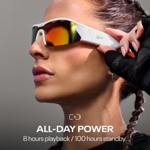 Lucyd Reebok Flash Smart Eyewear Powered by Lucyd - White/Red GLOBAL SHIPPING