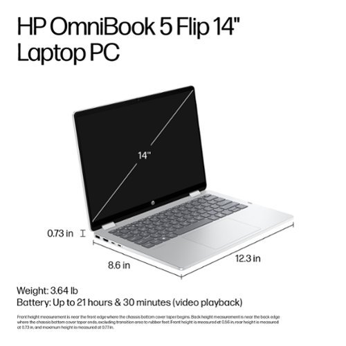 HP OmniBook 5 Flip 2-in-1 14 2K Touch-Screen Laptop - Intel Core 5 - 8GB Memory - 512GB SSD - Glacier Silver BUY ONLINE