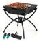 Costway - 3-in-1 Portable Charcoal Grill Folding Camping Fire Pit with Carrying Bag & Gloves - Coffee-Angle_Standard