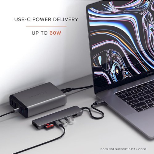 Satechi Slim Multiport USB-C Hub - Ethernet, 4K HDMI, 60W USB-C PD Charging, 2 USB-A, SD/Micro Card Readers for Mac & Windows - Space Gray HOW TO BUY