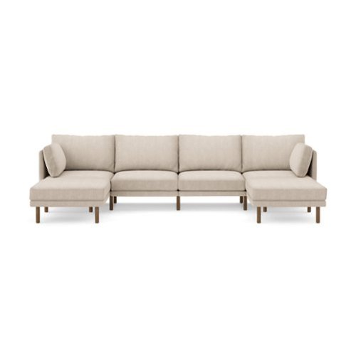 Burrow - Modern Field 4-Seat Sofa with Double Attachable Ottoman - Oatmeal-Front_Standard 