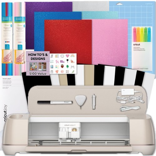 Cricut - Maker 4 Cutting Machine with Vinyl Sampler Pack Bundle-Front_Standard 