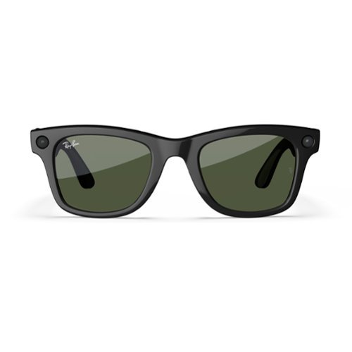 Ray-Ban Meta Wayfarer Large glasses with Meta AI, Audio, Photo, Video Compatibility - Green Lenses - Shiny Black BUY ONLINE