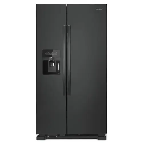 Front. Amana - Amana - 36-inch Side-by-Side Refrigerator with Dual Pad External Ice and Water Dispenser .- Black - Black.