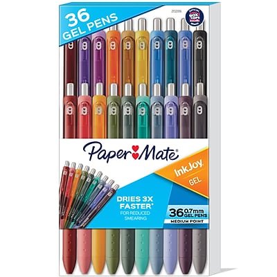 Paper Mate - InkJoy Gel Pens, Medium Point, 0.7mm, Colors, 36/Pack (SAN2132016) - Assorted