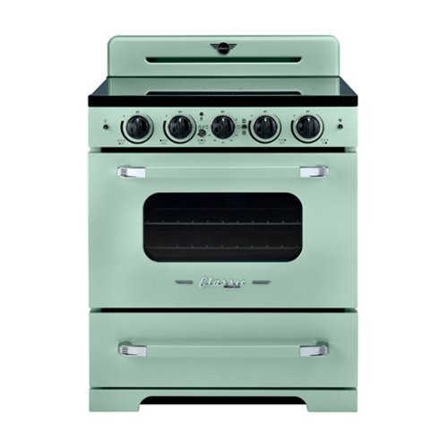 Unique Appliances - 30 in. Wide 5 Elements Classic Retro 3.9 Cu. Ft. Freestanding Induction Range with Air Fry - Summer Mint Green-Front_Standard 