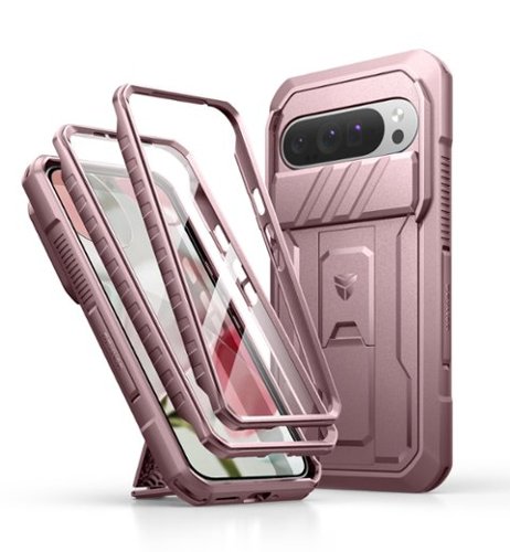 dexnor - Case for Google Pixel 9 Pro XL with Camera Cover & Built-in Screen Protector,Full-Body Cases,Peony Pink - Phantom Purple-Front_Standard 