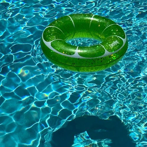 Salus Brands, LLC CocoNut Outdoor: Lime Green Glitter - 42 Pool Ring Float, Inflatable, Durable Anti-Leak, Lounge Tube, Water Toy GLOBAL SHIPPING