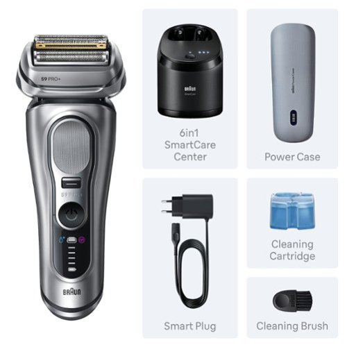 Braun Series 9 Pro+ 9677cc Wet/Dry Electric Razor with 6 in 1 SmartCare Center - Silver GLOBAL SHIPPING