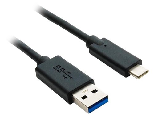 Nippon Labs - 50USB2-CM-AM-1 1 ft. USB-C Male to USB A Male Charge and Data Transfer Cable - Black-Front_Standard 