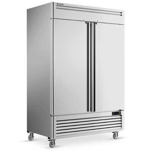 Coolski - 54"W 2 Door Commercial Freezer, 49 Cu.ft Stainless Steel Reach-in Freezer - Silver-Front_Standard 
