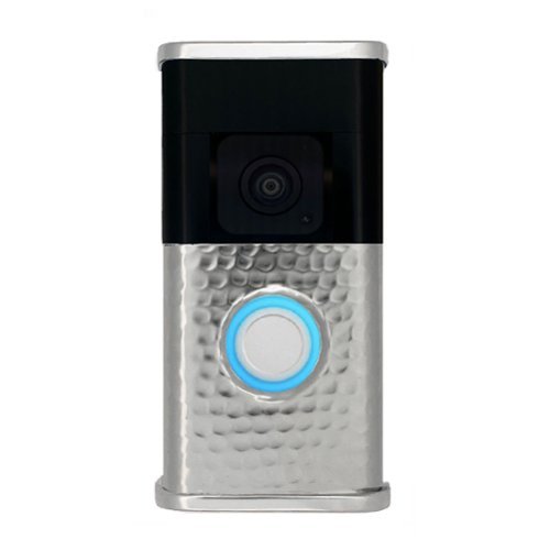 Michael Healy - Hammered Video Doorbell Cover (Ring 3, 3 Plus, 4, Battery Plus and Battery Pro) - Nickel Silver-Front_Standard 