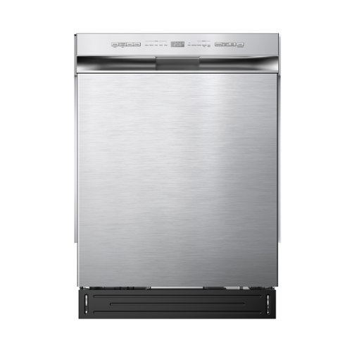 Midea - 24" Front Control Built-In Dishwasher with Auto-Open Door, Hybrid Tub, Heated Dry, 52 dB - Stainless Steel