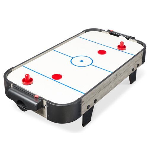 Best Choice Products - 40in Air Hockey Arcade Table w/ 100V Motor, Electric Fan, 2 Strikers, 2 Pucks - Gray-Front_Standard 