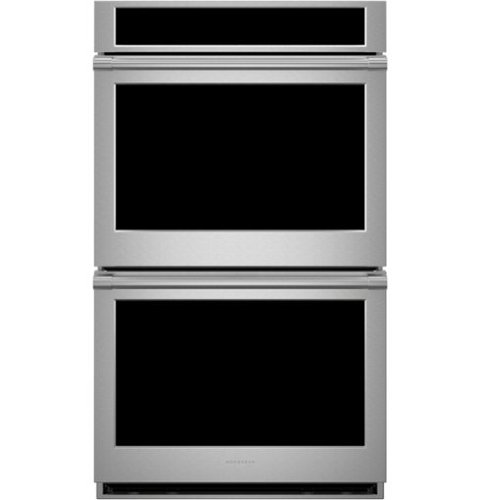 Monogram - Statement 30" Smart Built-In Double Electric Convection Wall Oven with No-Preheat Air Fry and In-Oven Camera - Stainless Steel