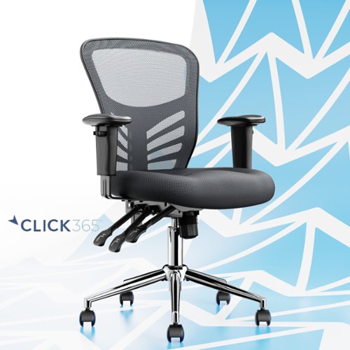 Click365 - Flow Mid-Back Mesh Office Chair - Gray-Front_Standard 