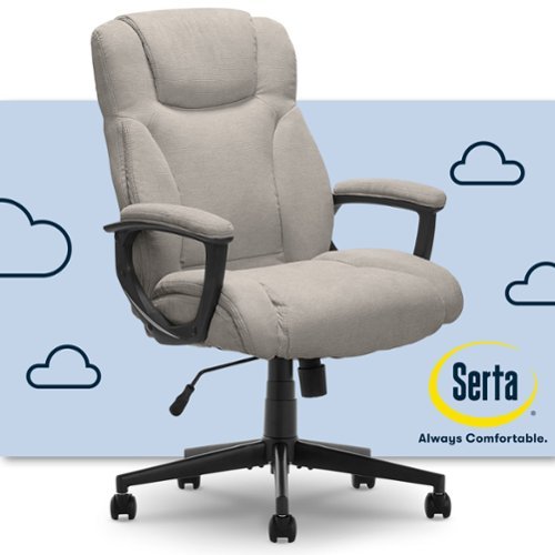 Serta - Connor Upholstered Executive High-Back Office Chair with Lumbar Support - Microfiber - Gray-Angle_Standard 