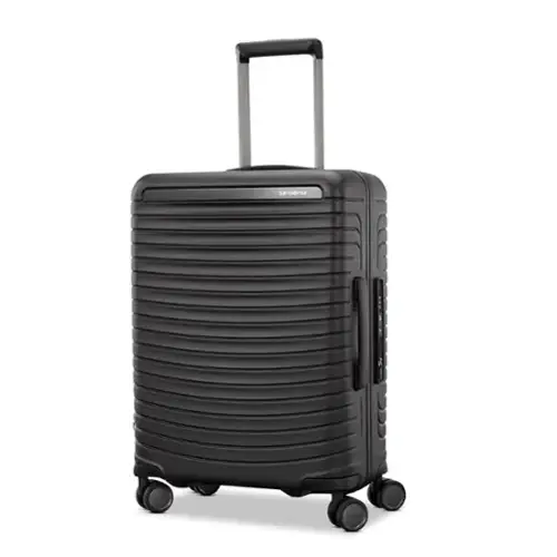 Front. Samsonite - Framelock Max Carry On Spinner Suitcase - Asphalt Black.