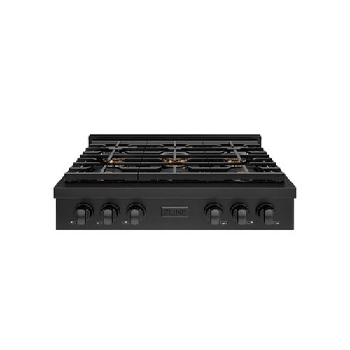 ZLINE - 36 in. Paramount Gas Rangetop with 6 Burner DuoPro Cooktop (PSRTB-36) - Black Stainless Steel
