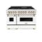 ZLINE - Autograph 48 in. Legacy Dual Fuel Range in Satin Steel w/ White & Gold Accents (RASZ-WM-48-G) - Multicolor-Front_Standard