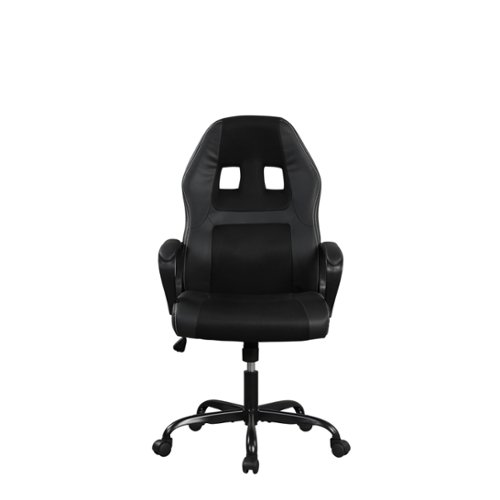 Lifestyle Solutions - Florence Massaging Gaming Chair - Black-Front_Standard 